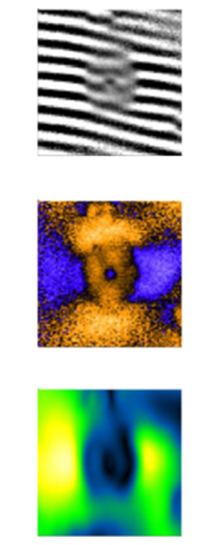 Figures demonstrate IX interference (top), polarization (center) and coherence (bottom) patterns. Graphics provided by the Butov Group