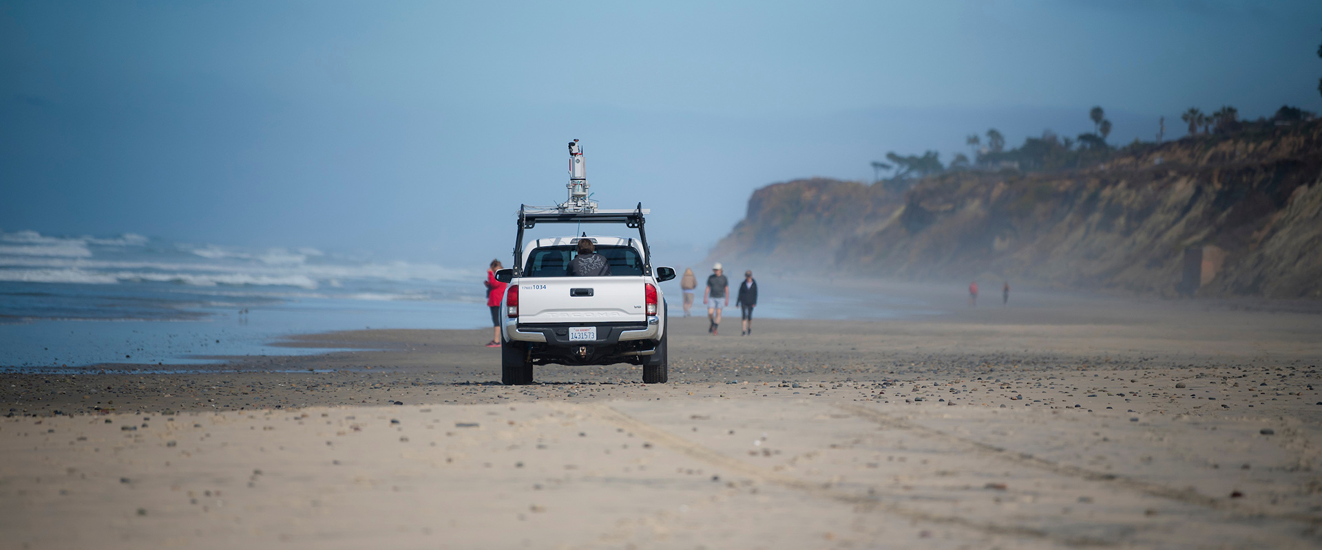 LiDAR truck on the beach