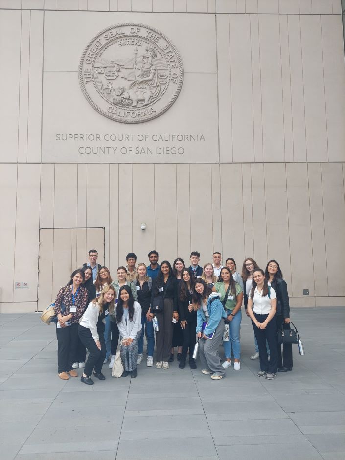 Students in front of the courthouse