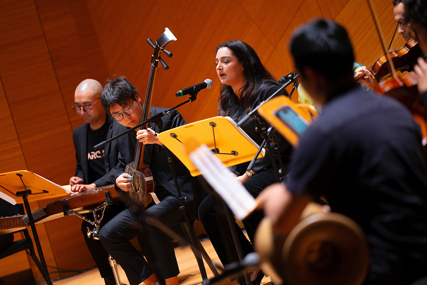 A student music ensemble performs