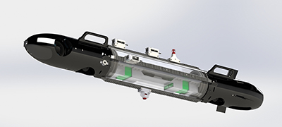 A computer model of the group's underwater vessel.