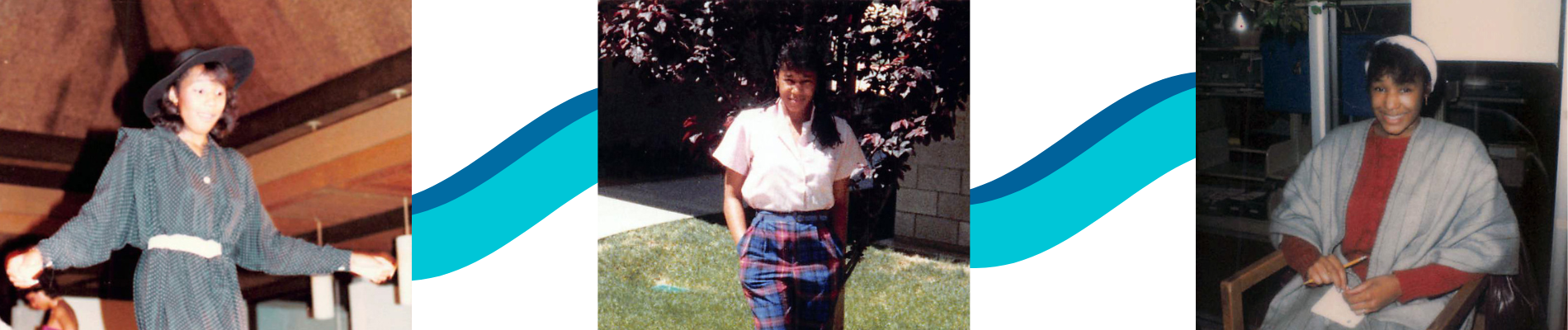 three photos of pamela fruge as a uc san diego student