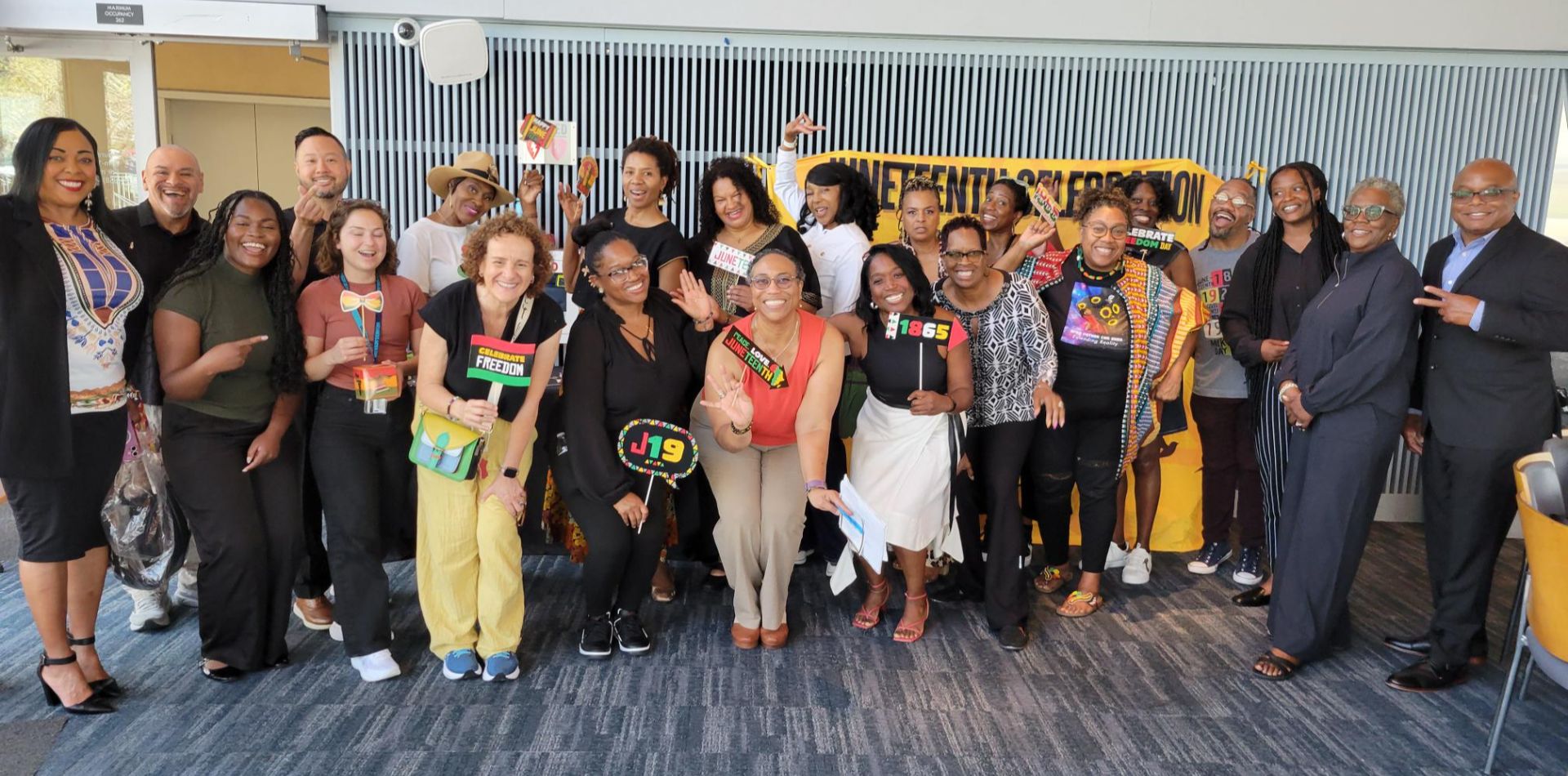 Group shot of Black staff members and alumni