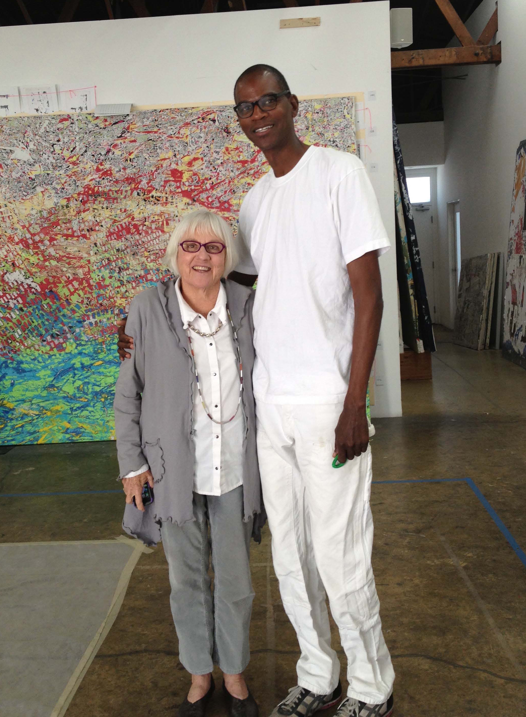 Stuart Collection curator with artist Mark Bradford