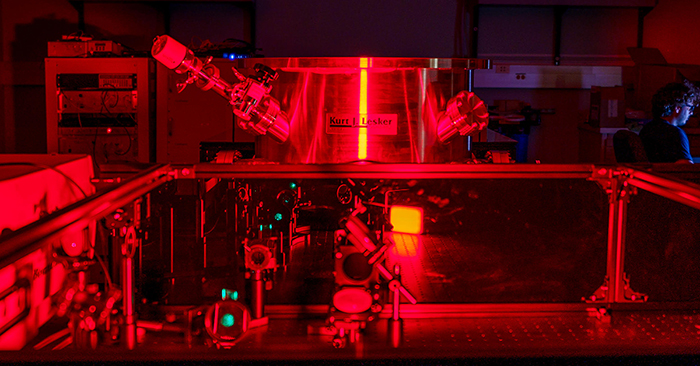 Image of an experimental set up in a fusion research laboratory