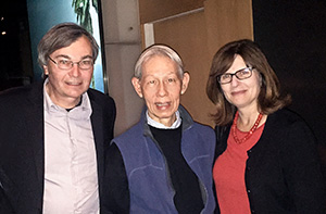 Photo: Thomas J. Csordas (left) with Dr. James Y. Chan and Carol Padden, dean of the Division of Social Sciences.