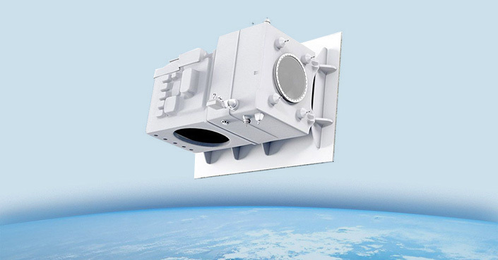 Illustration of the EDGE satellite above Earth