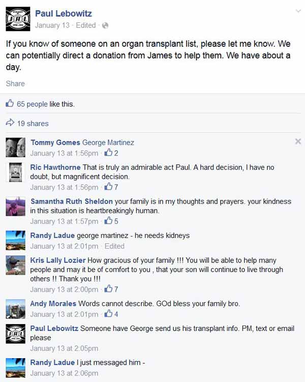 Photo: Facebook Lebowitz Donation Announcement