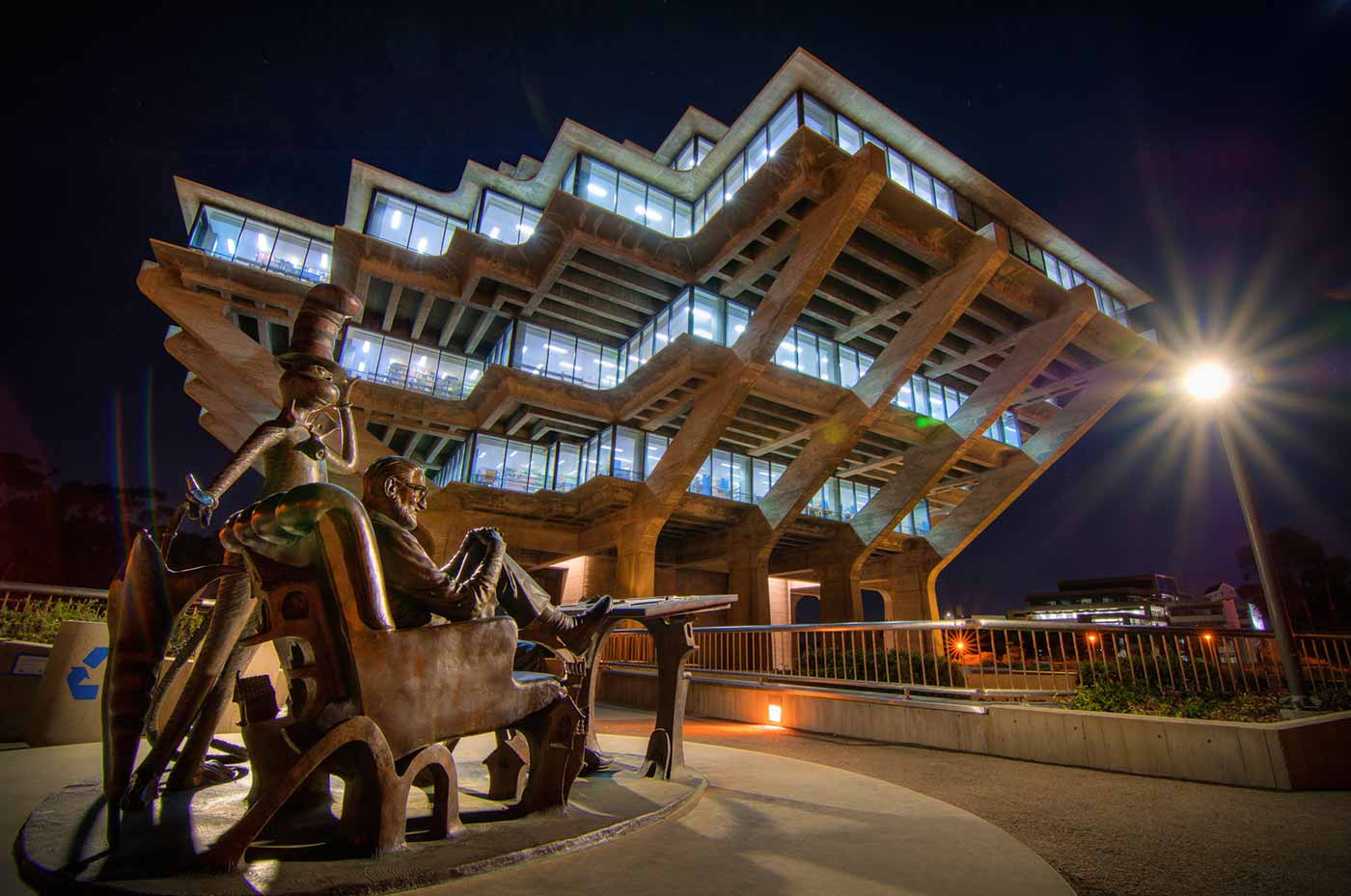 Geisel library at night