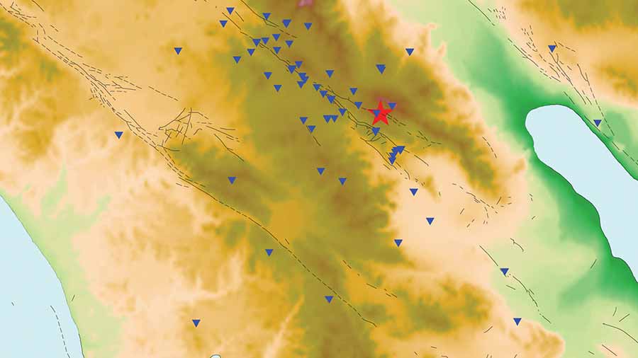 Image: Seismic stations in the ANZA network.