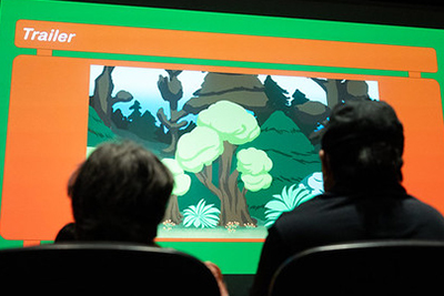 Graphic of tree illustration on screen