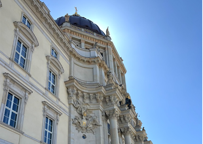 A partial photo of an old historic building