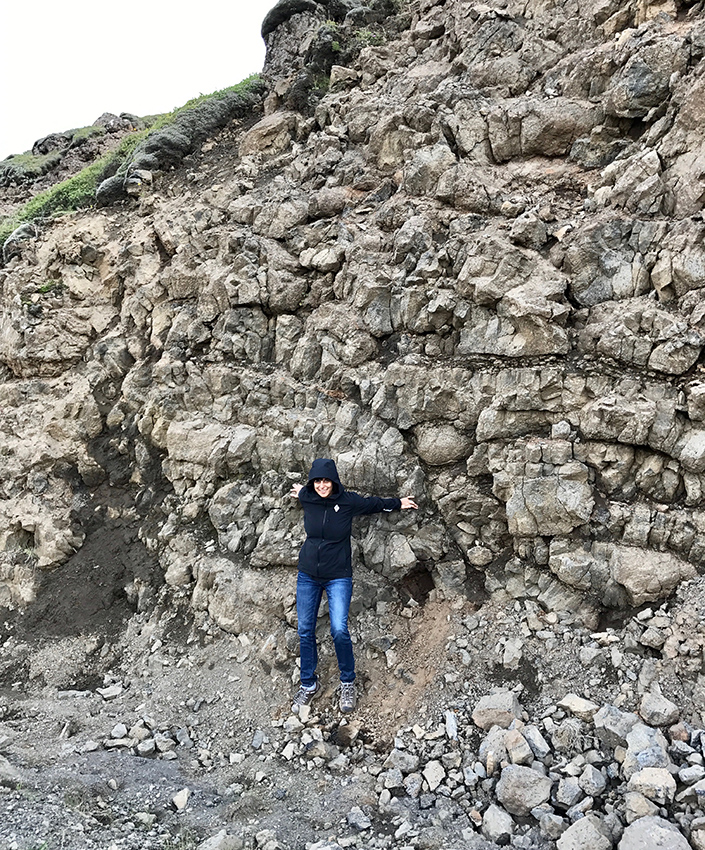 Meenakshi Wadhwa doing fieldwork in Iceland 