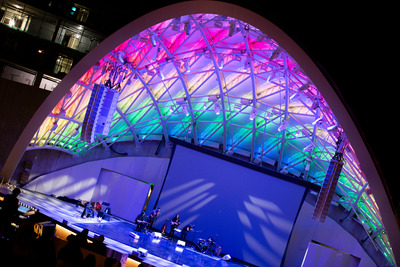 Epstein Family Amphitheater in rainbow colors.