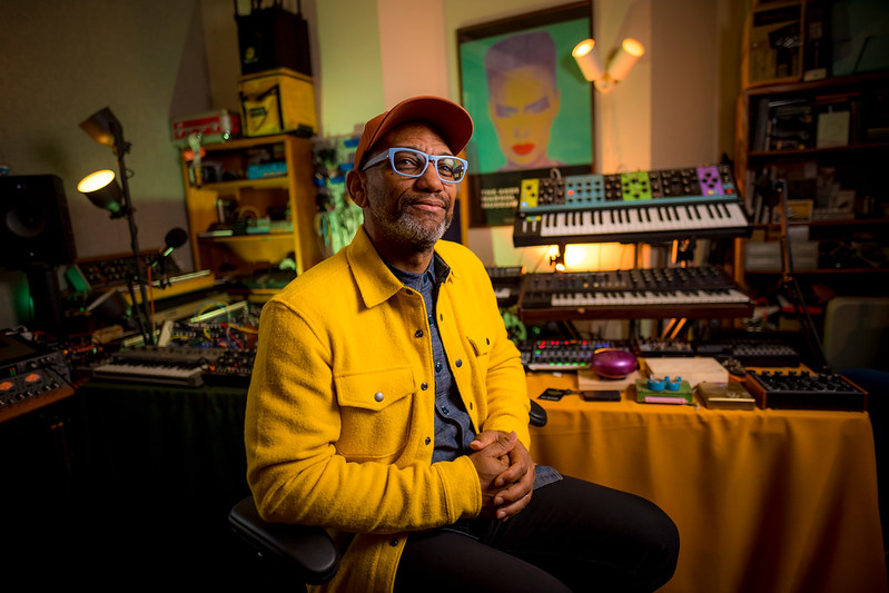 King Britt in his campus office studio.