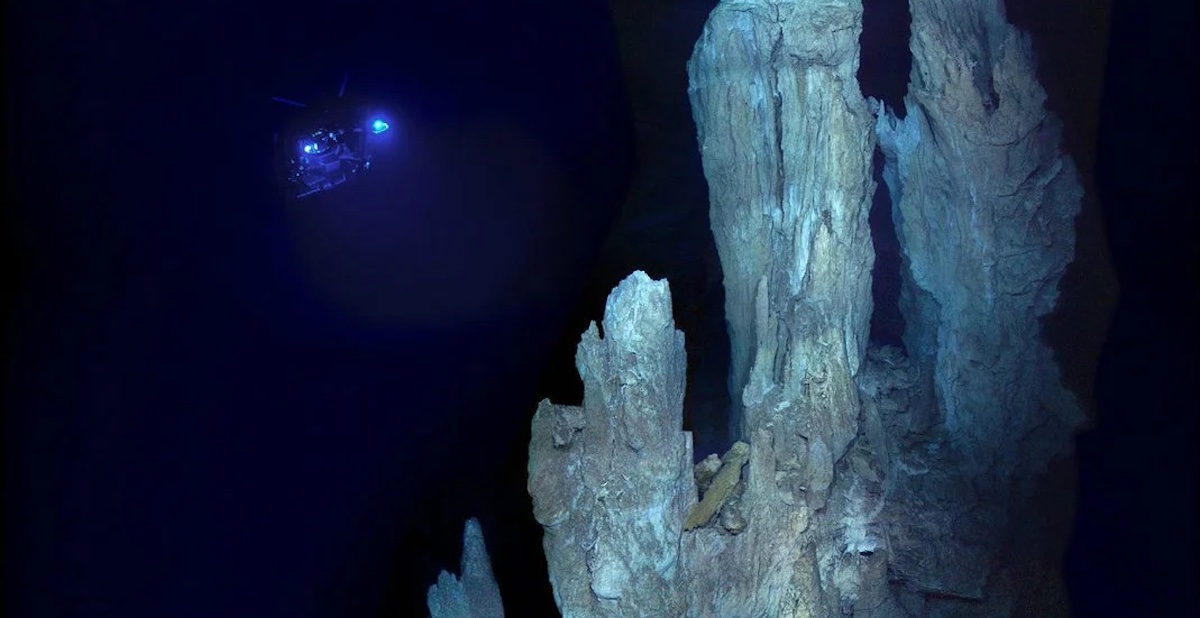 Submarine alkaline vents are areas on the ocean floor where hydrothermal vents release hot, mineral-rich fluids. 