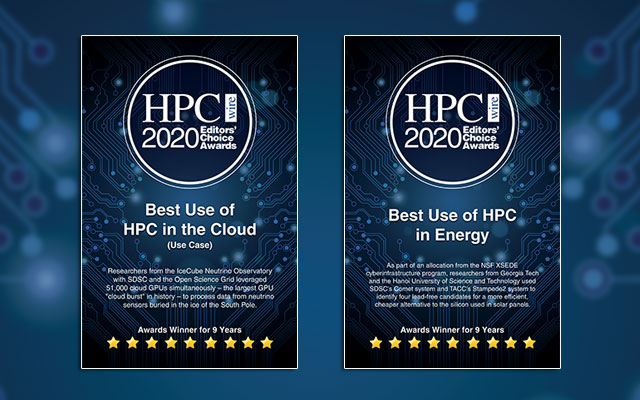 SDSC Receives Two ‘Best’ HPCwire Awards for 2020