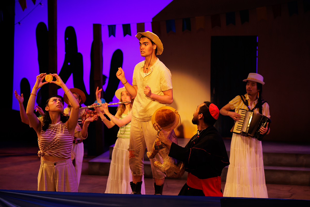 Students perform in a theatrical production
