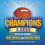 Breakfast with Champions to Benefit Prostate Cancer Research Feb. 22