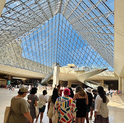 Group at Louvre skylight