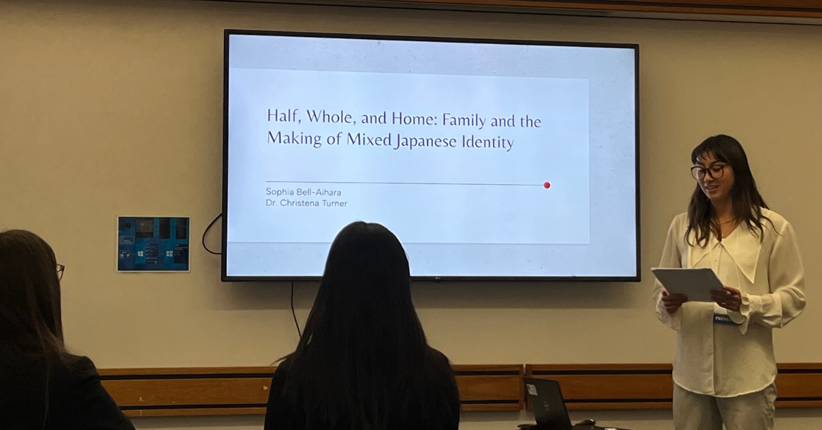 Sophia Bell presenting at the Undergraduate Research Conference