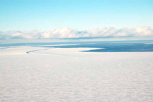 Image: A large rift at the front of the Ross Ice Shelf