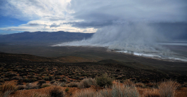 Dust rises from Owens dry Lake, Calif. Photo: Brian Russell and the Great Basin Unified Air Pollution Control District