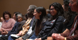 View of audience including alumni, current students, faculty