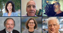 Collage of portraits of the six faculty members elected to the American Academy of Arts and Sciences in 2025