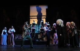 Image of the Muir Musical cast on stage during a performance