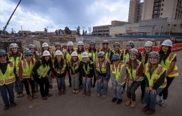 Frances Angelborg (center), Architect/Project Manager for Capital Program Management, notes that the number of women on the UC San Diego Hillcrest Redevelopment Project is unique. Credit: Matthew Pranzo