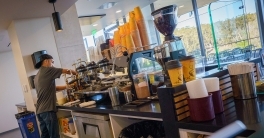 the coffee bar at Crafted @ Minerva's Cafe 