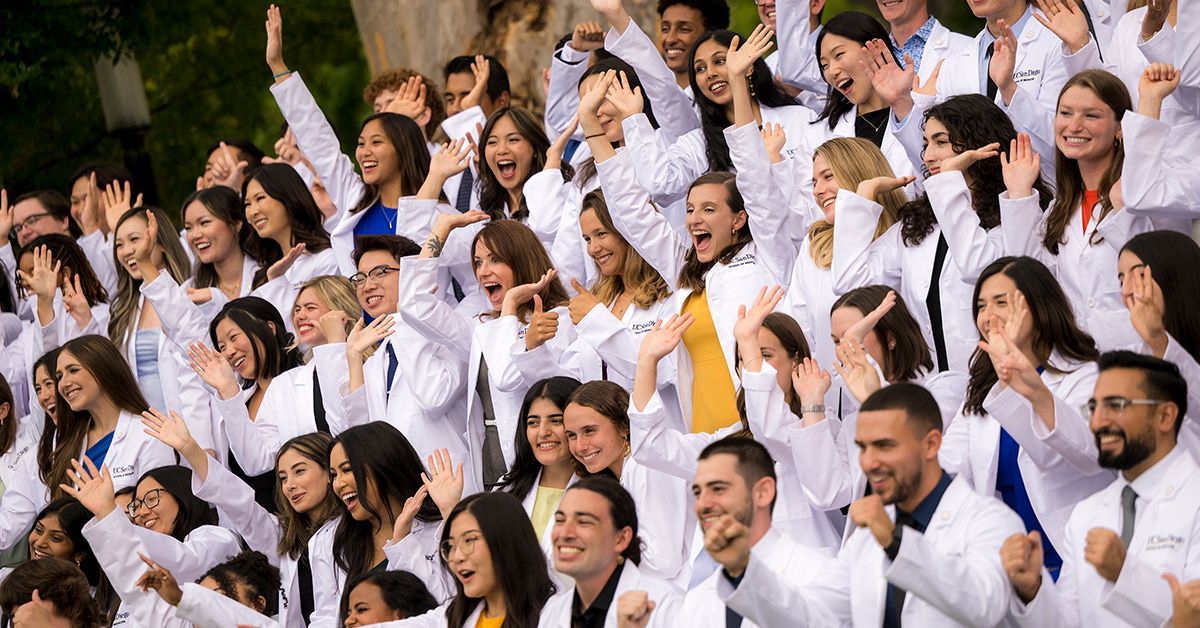 First-year medical students celebrate their 2023 White Coat Ceremony at UC San Diego School of Medicine.