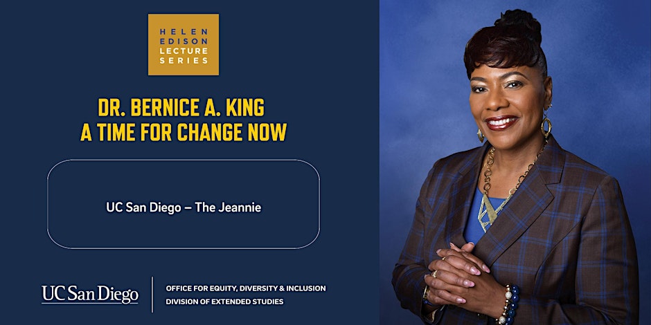 Dr. Bernice A. King:  A Time for Change Now event banner