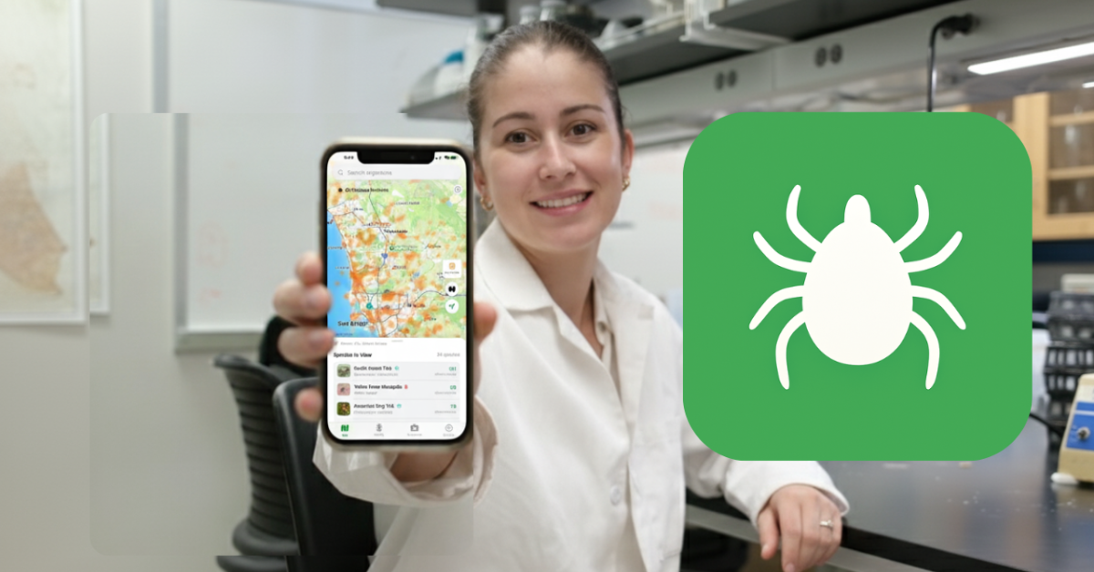 Grad student Ellie Fausett with her app Vector Guard