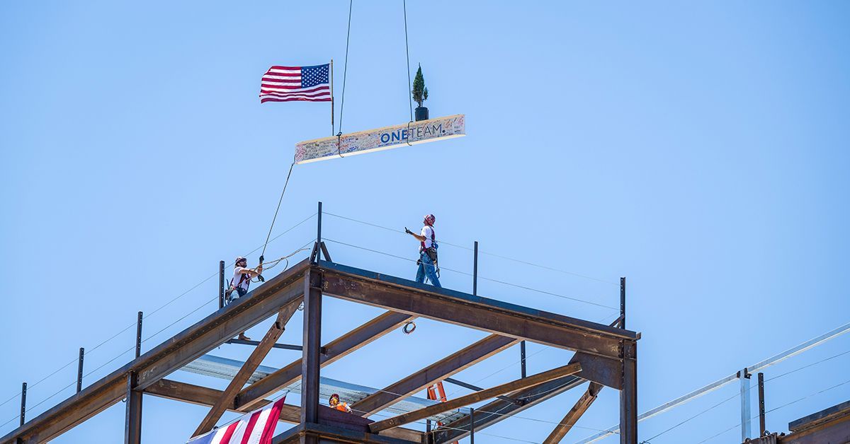 Globe Life Field Construction Reaches Topping Out Ceremony