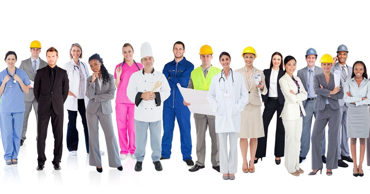 Workers in various professions
