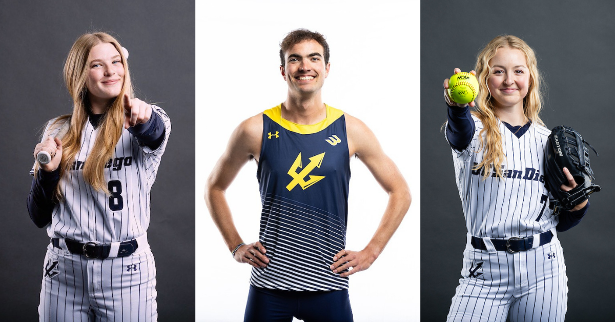 Portrait of three Triton athletes