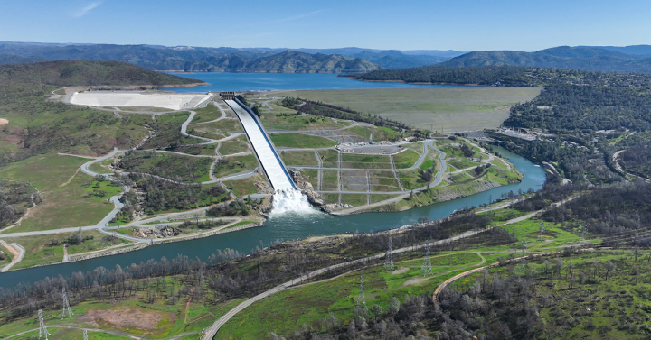 A dam and spillway 