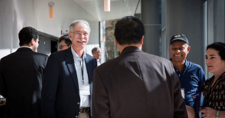 Peter Asbeck looks at the camera during an event at the Qualcomm Institute. 
