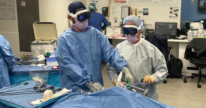 UC San Diego Health surgeons performing surgery wearing Apple Vision Pros