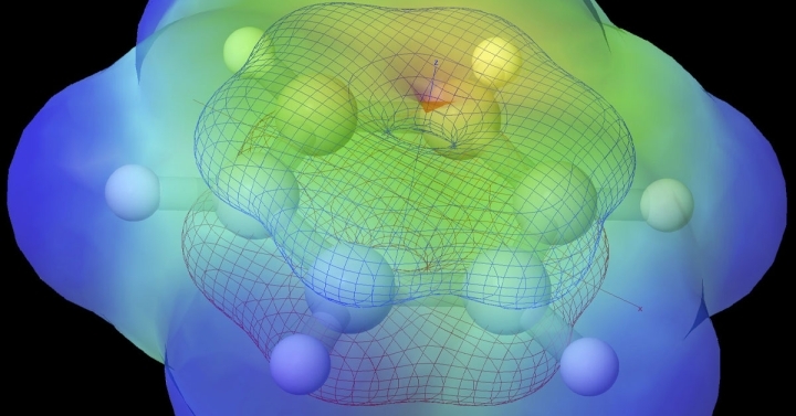 Colorful visualization of a molecule. 