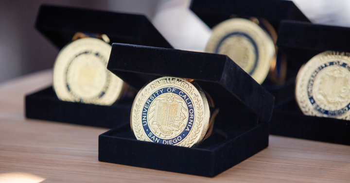 Revelle Medals in their boxes.