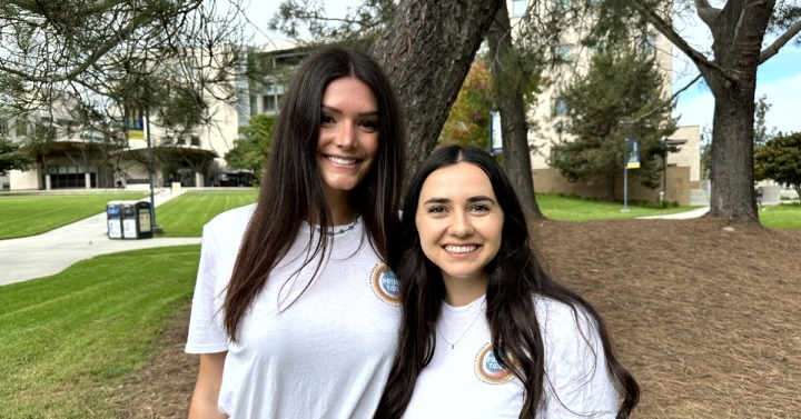 Photo of Rachel Maguire and Marissa Stinnett, two medical students who are members of the Chickasaw Nation. 