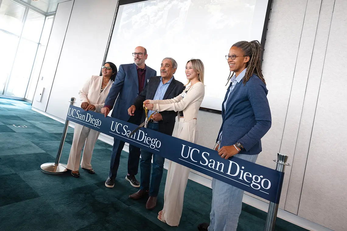 Speakers at the ribbon cutting event. Credit: Erik Jepsen UC San Diego