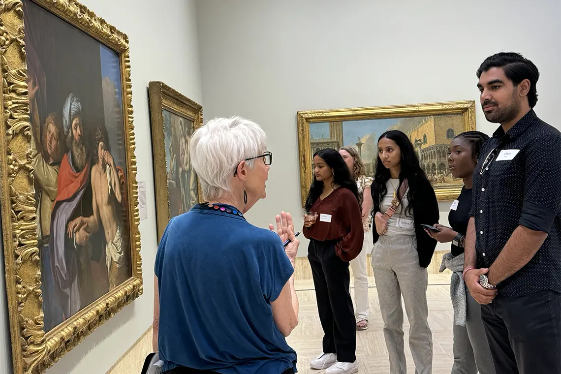 students visiting the museum