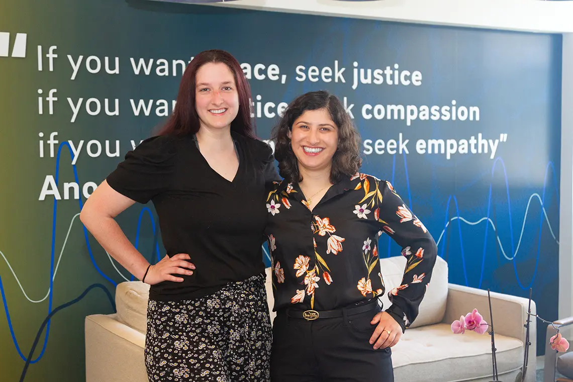 Madeline Vagts (left) and Neelufar Raja (right)