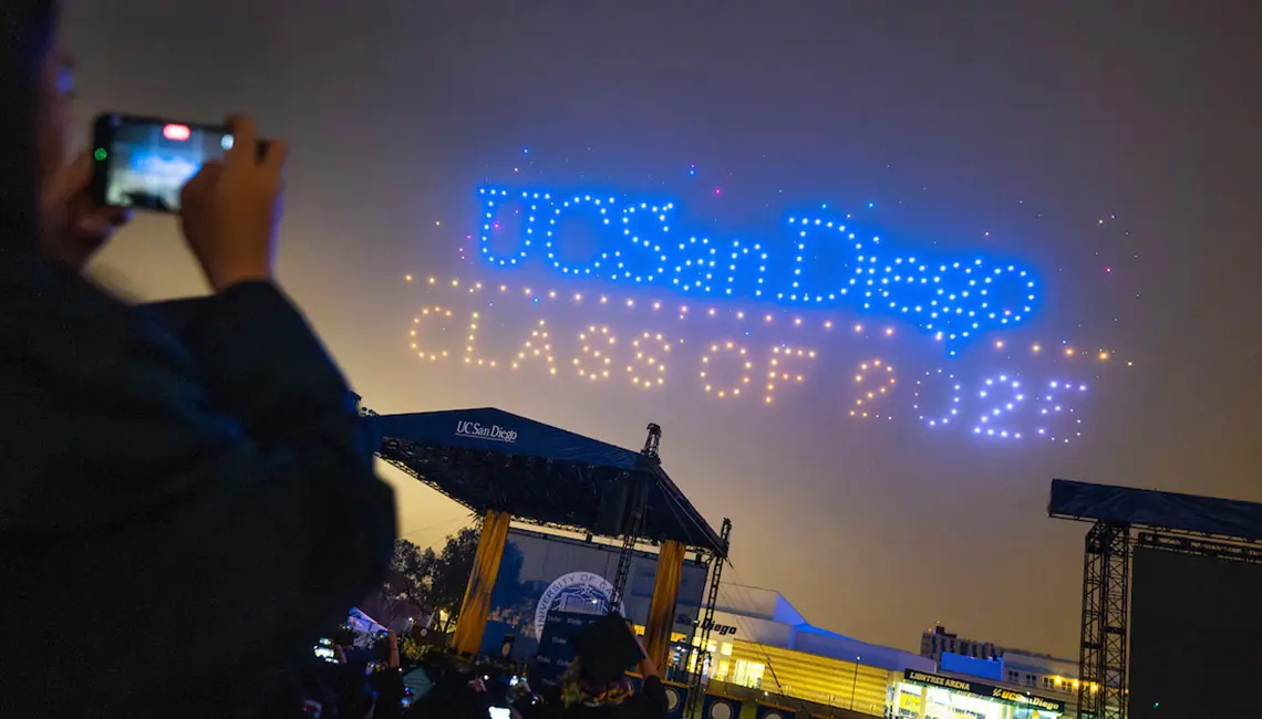 Drones spell out UC San Diego Class of 2025
