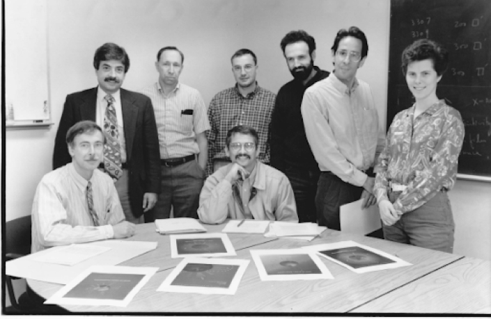 Asbeck sitting with the other co-founders of the center for wireless communication