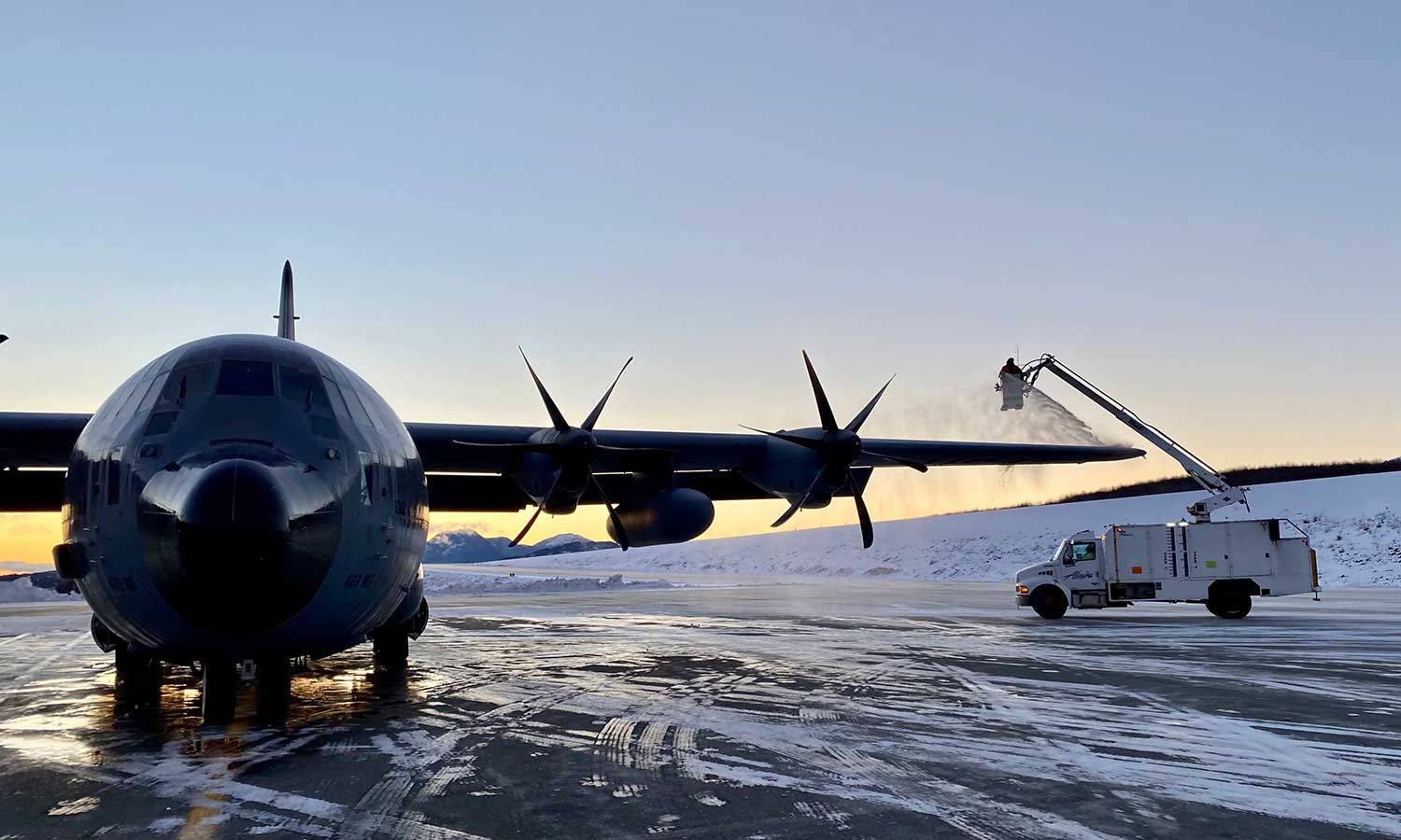 A WC-130J Super Hercules aircraft.